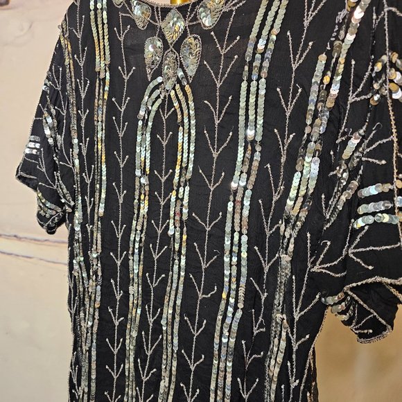 Vintage Silk Dashley Sequin Top - Picture 5 of 6